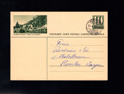 Svizzera 1952 quadro ga 10 - svizzera,
